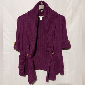 Adorable Love By Design Cardigan Sweater, Sz Small, Burgundy